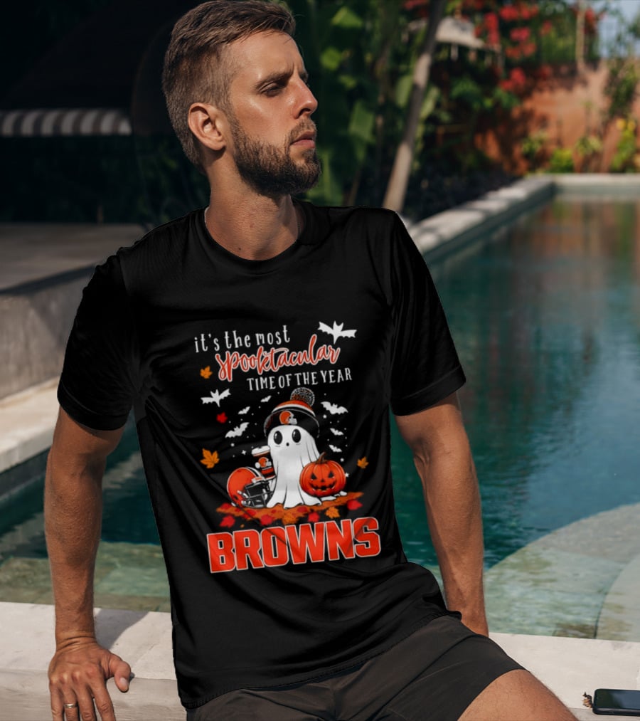 Cleveland Browns Spooktacular Halloween Ghost Time Of The Year T-Shirt