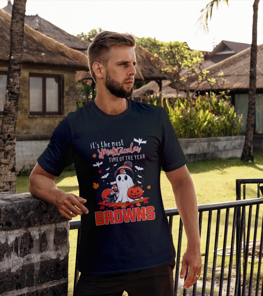 Cleveland Browns Spooktacular Halloween Ghost Time Of The Year T-Shirt