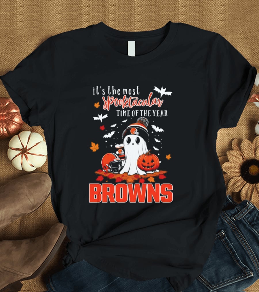 Cleveland Browns Spooktacular Halloween Ghost Time Of The Year T-Shirt