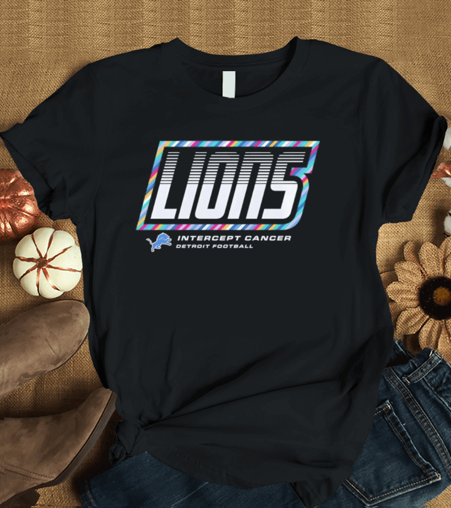 Detroit Lions Intercept Cancer Detroit Football Crucial Catch 2026 T-Shirt