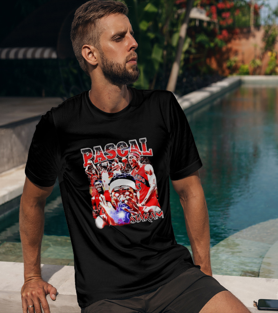 Pascal Siakam Toronto Raptors Thunder Eyes Basketball Player Action Collage T-Shirt