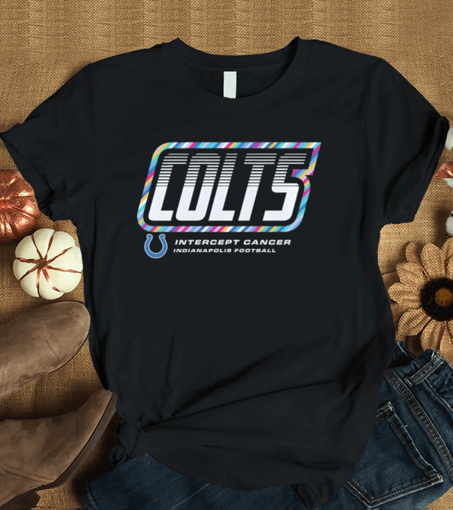 Indianapolis Colts Intercept Cancer Indianapolis Football Crucial Catch 2026 T-Shirt