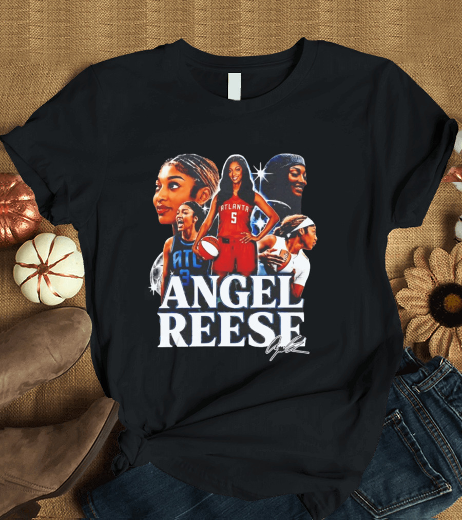 Angel Reese Atlanta Basketball Star Collage T-Shirt