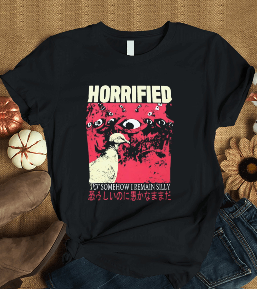 Horrified Pigeon Yet Somehow I Remain Silly Japanese T-Shirt