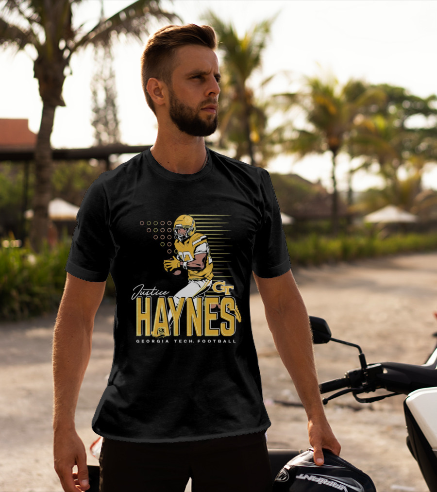 Justice Haynes Georgia Tech Yellow Jackets Football GT T-Shirt