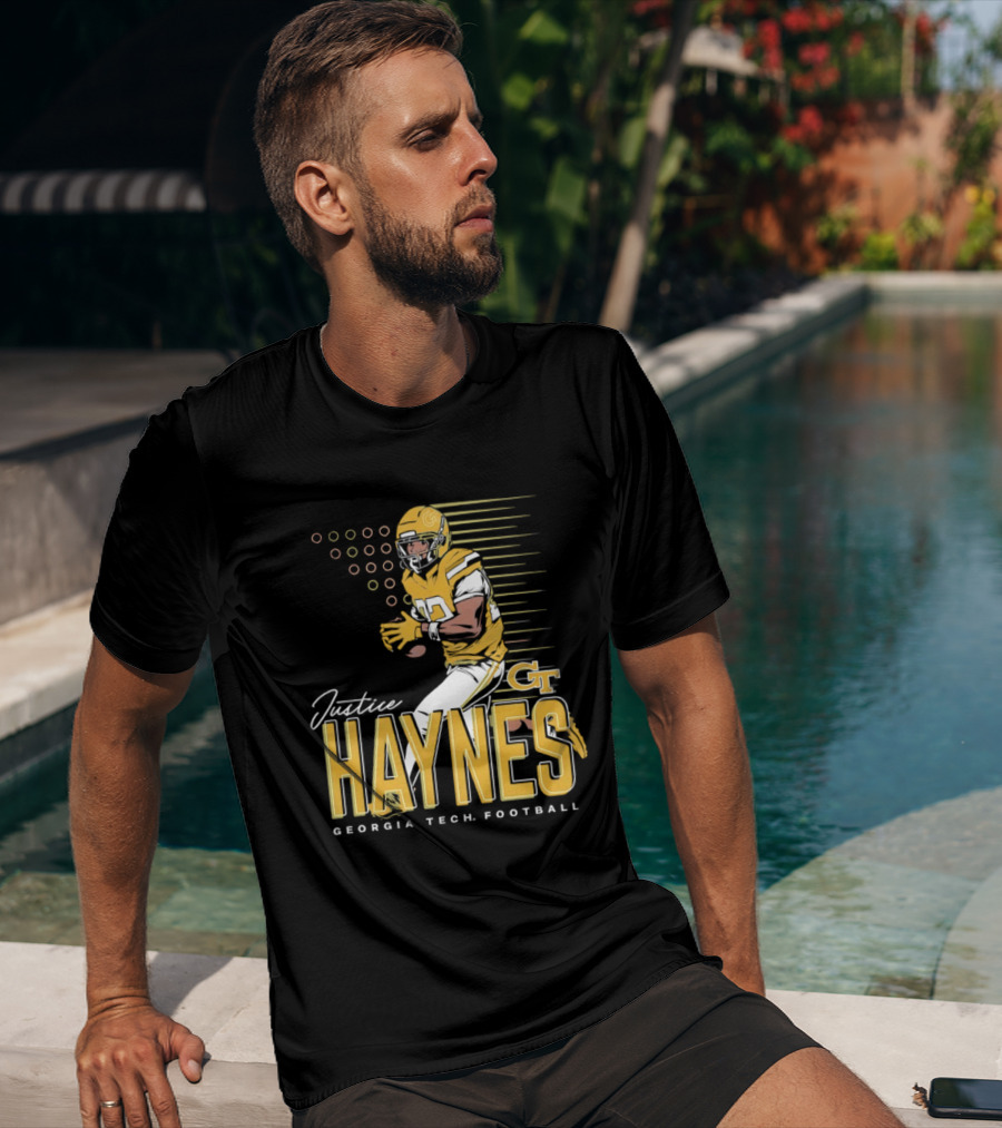 Justice Haynes Georgia Tech Yellow Jackets Football GT T-Shirt