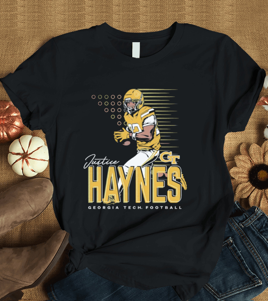 Justice Haynes Georgia Tech Yellow Jackets Football GT T-Shirt
