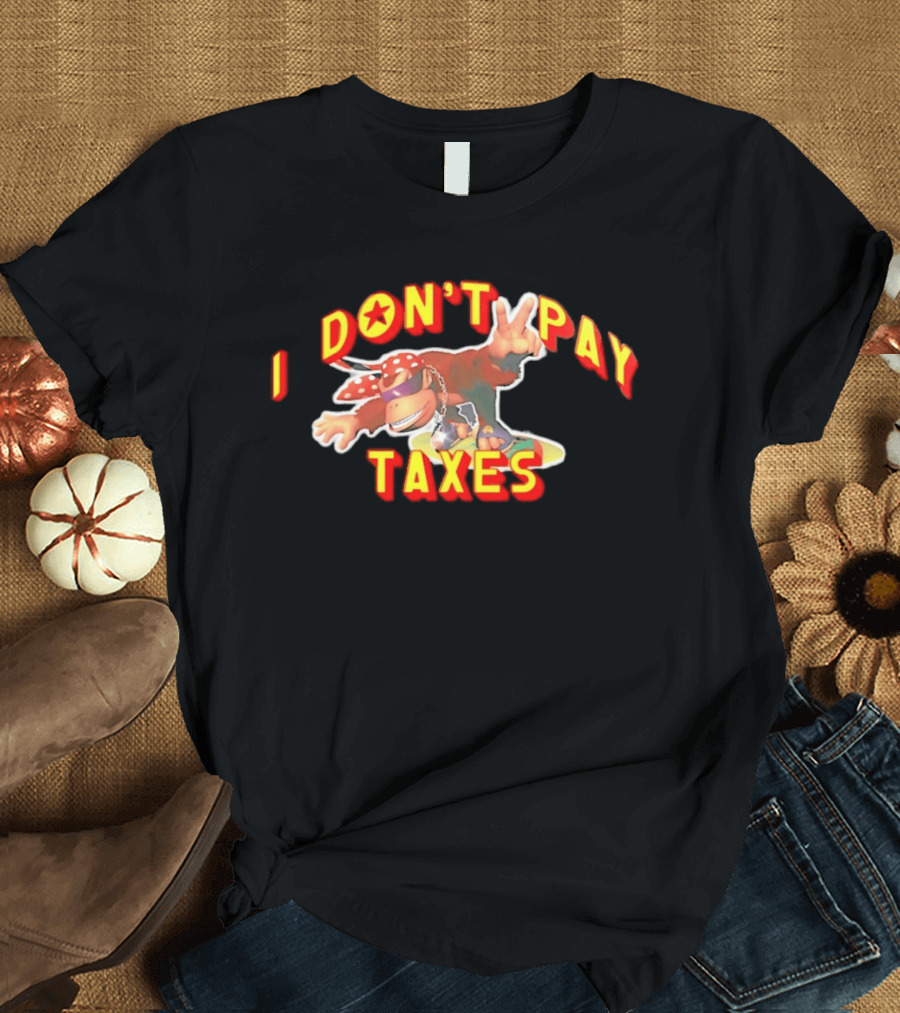 I Don't Pay Taxes Cool Monkey With Peace Sign T-Shirt