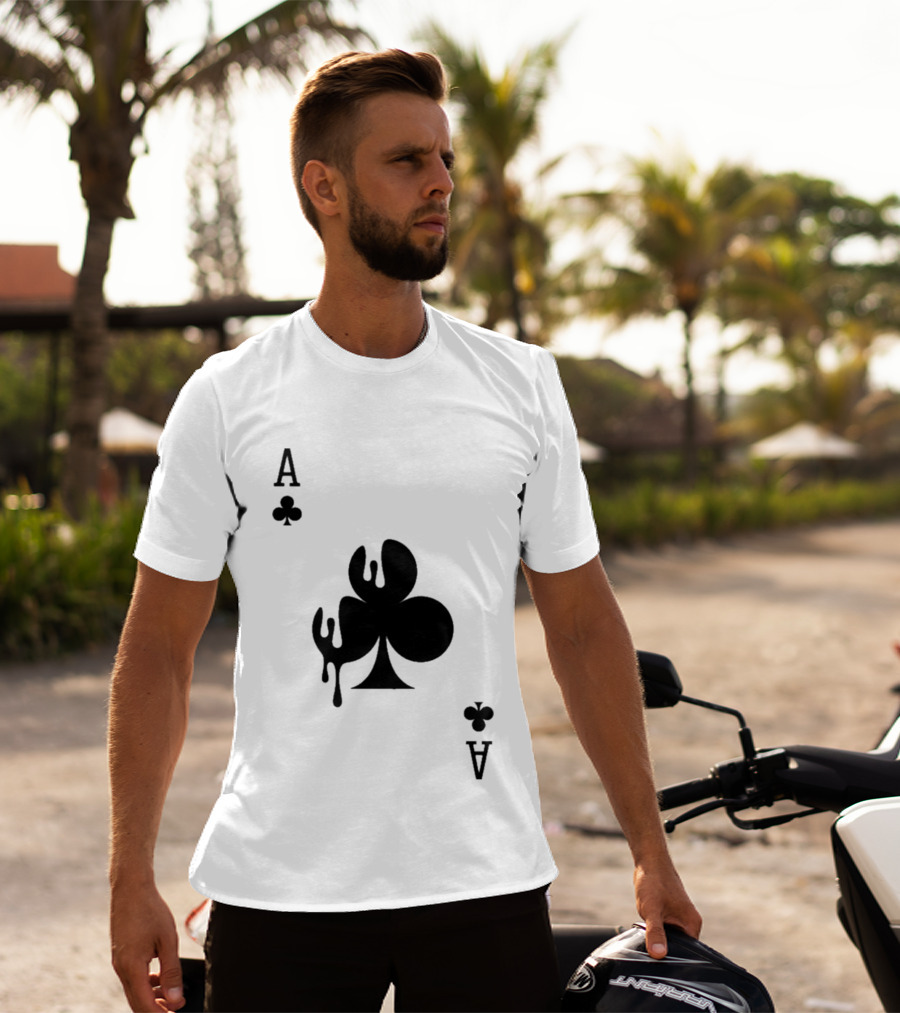 Ace Of Clubs Dripping Card T-Shirt