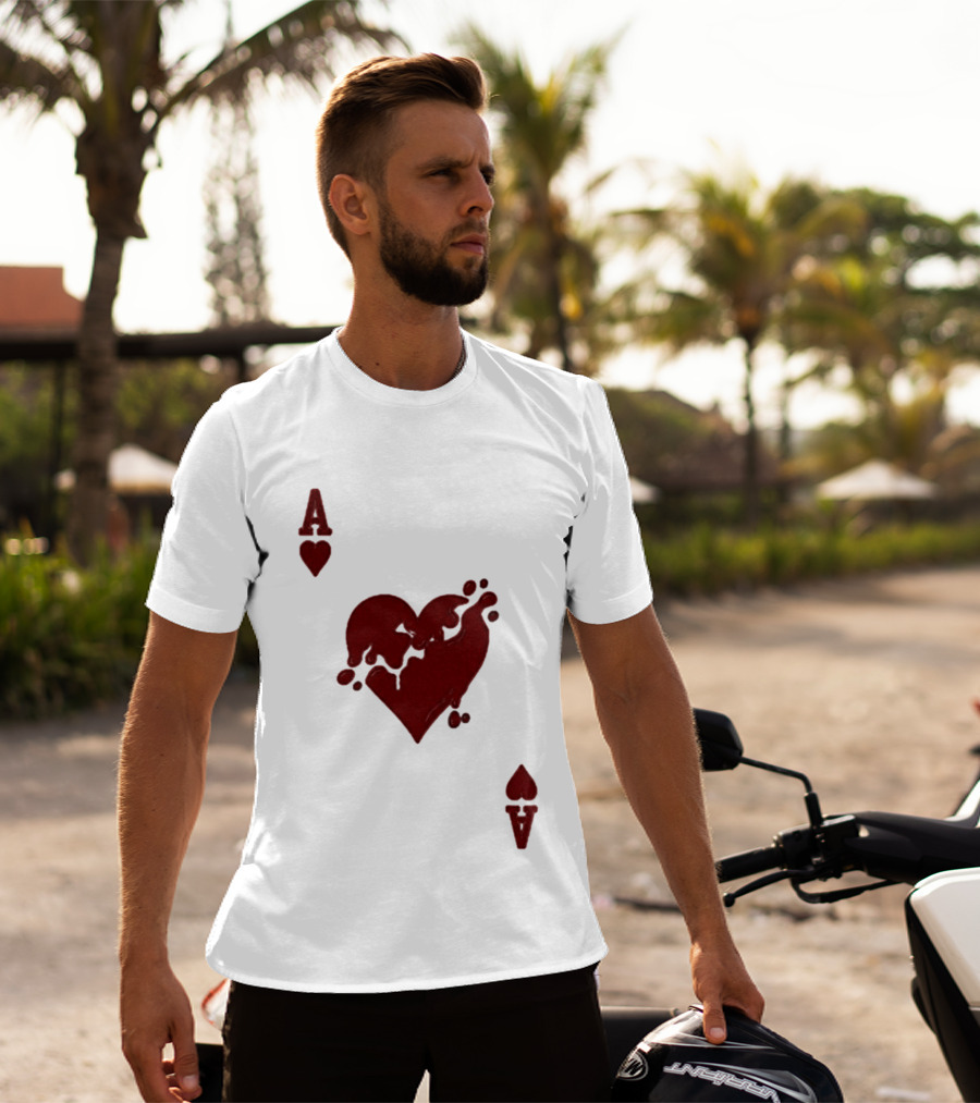 Ace Of Hearts Melting Card Visual T-Shirt