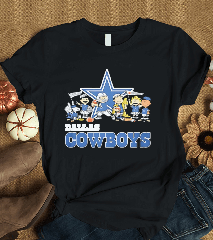 Dallas Cowboys Peanuts Characters Team Collaboration T-Shirt