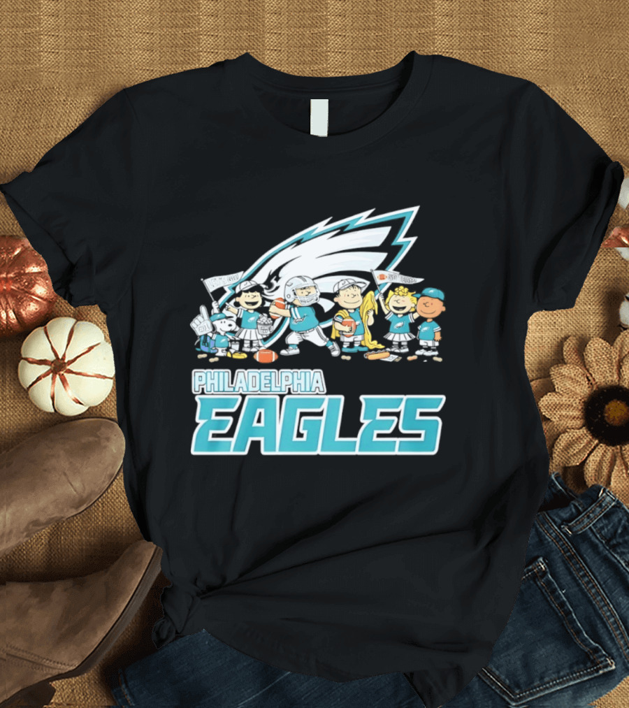 Peanuts Philadelphia Eagles Characters NFL Collaboration T-Shirt