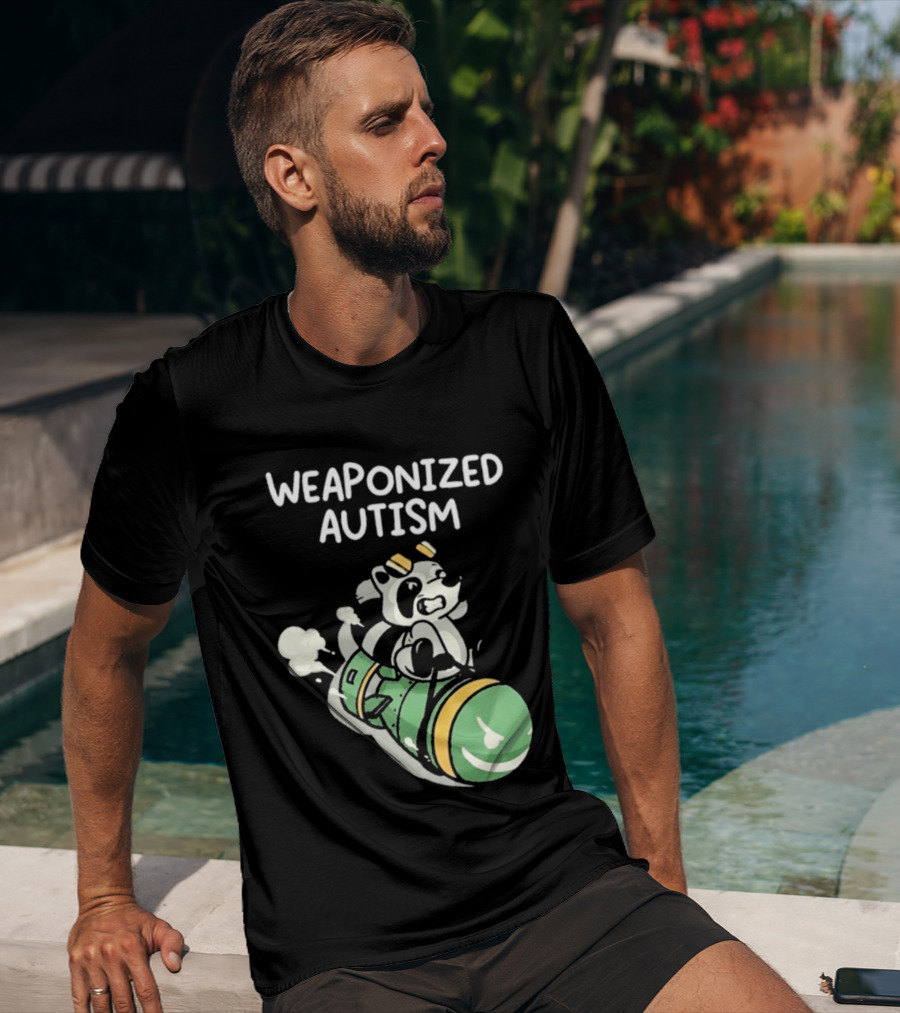 Weaponized Autism Raccoon Riding Missile T-Shirt