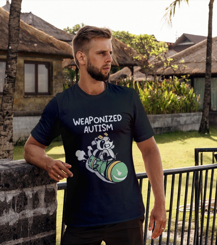 Weaponized Autism Raccoon Riding Missile T-Shirt
