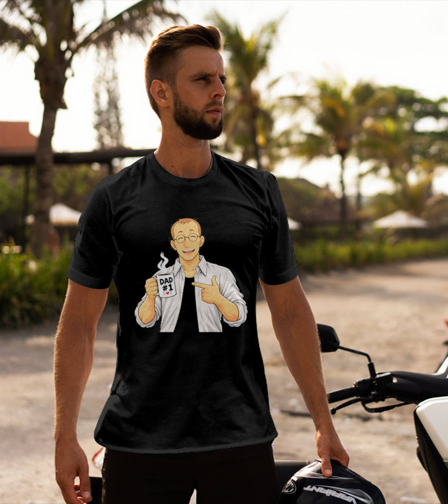Shou Tucker Dad #1 Anime Character Holding A Cup T-Shirt