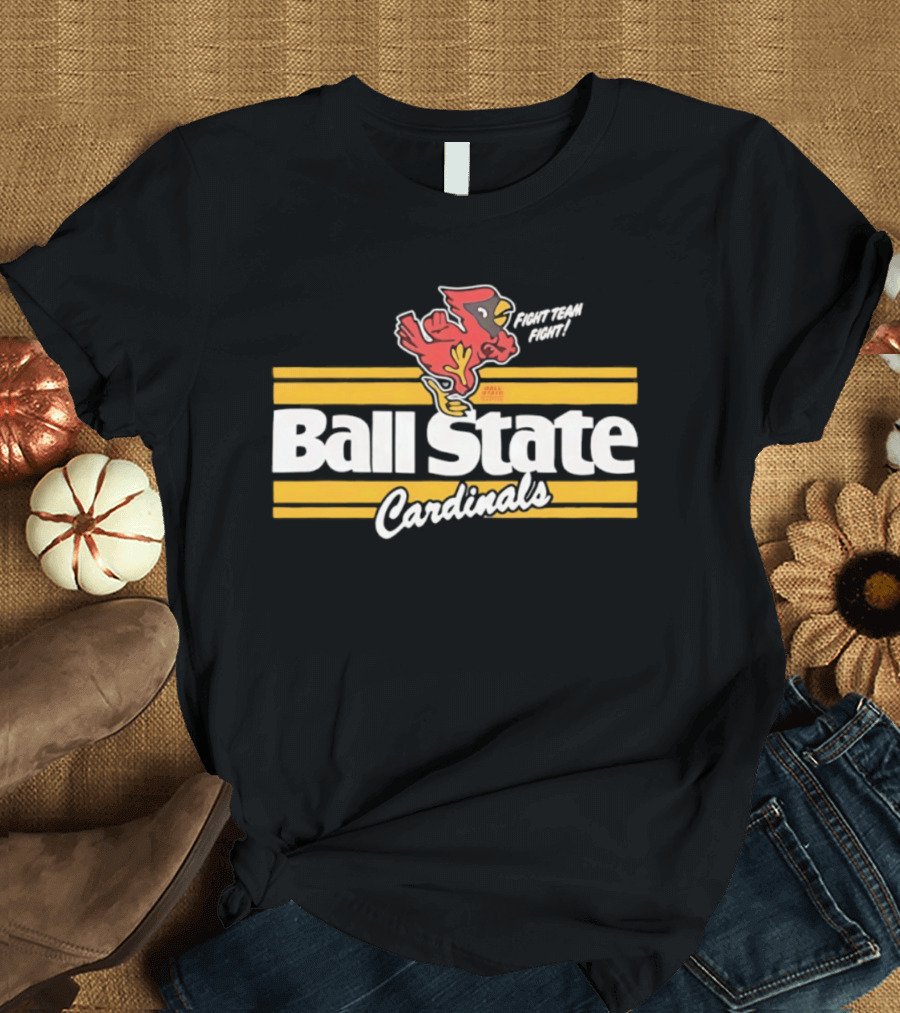 Ball State Cardinals Fight Team Fight Retro Logo Vintage Look T-Shirt