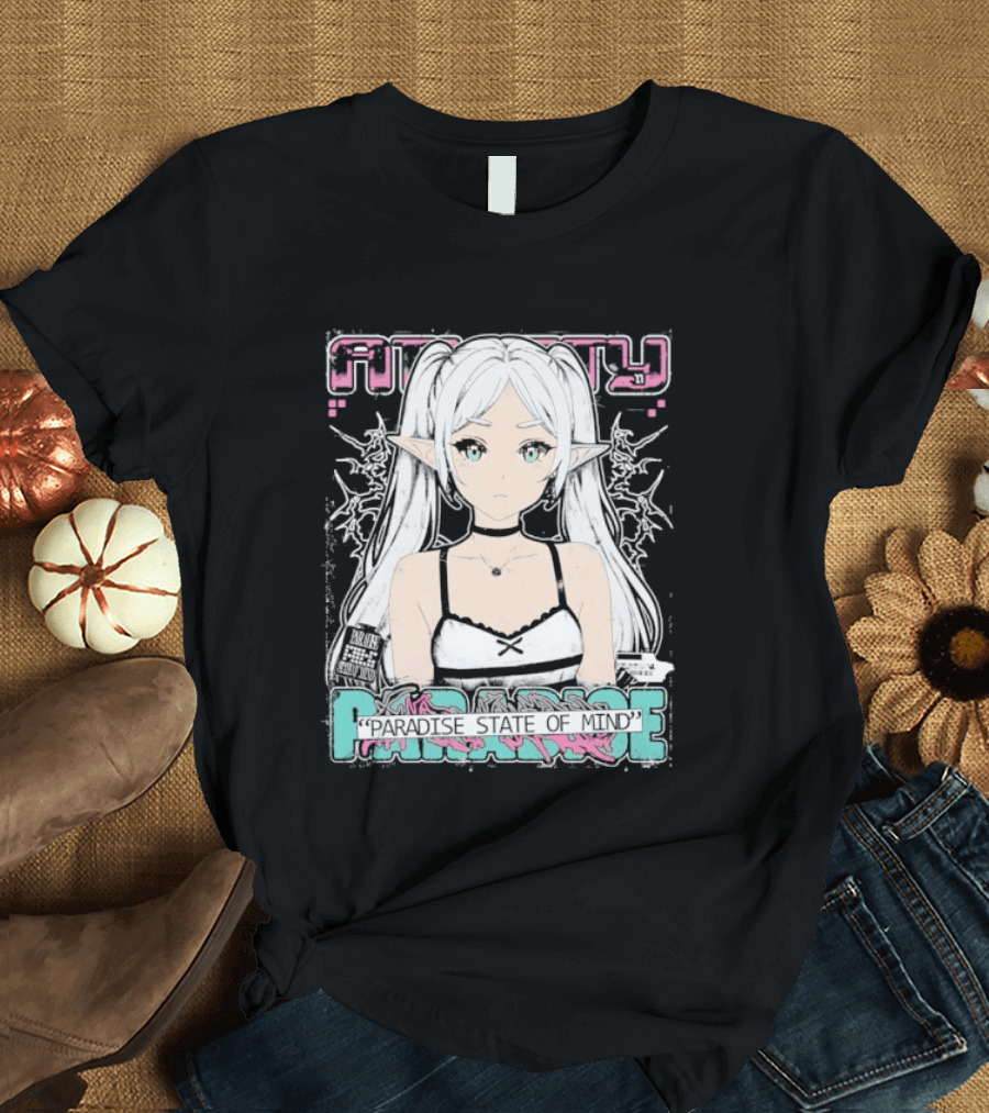 Best Frieren Paradise State Of Mind Anime Aesthetic Elf Girl T-Shirt