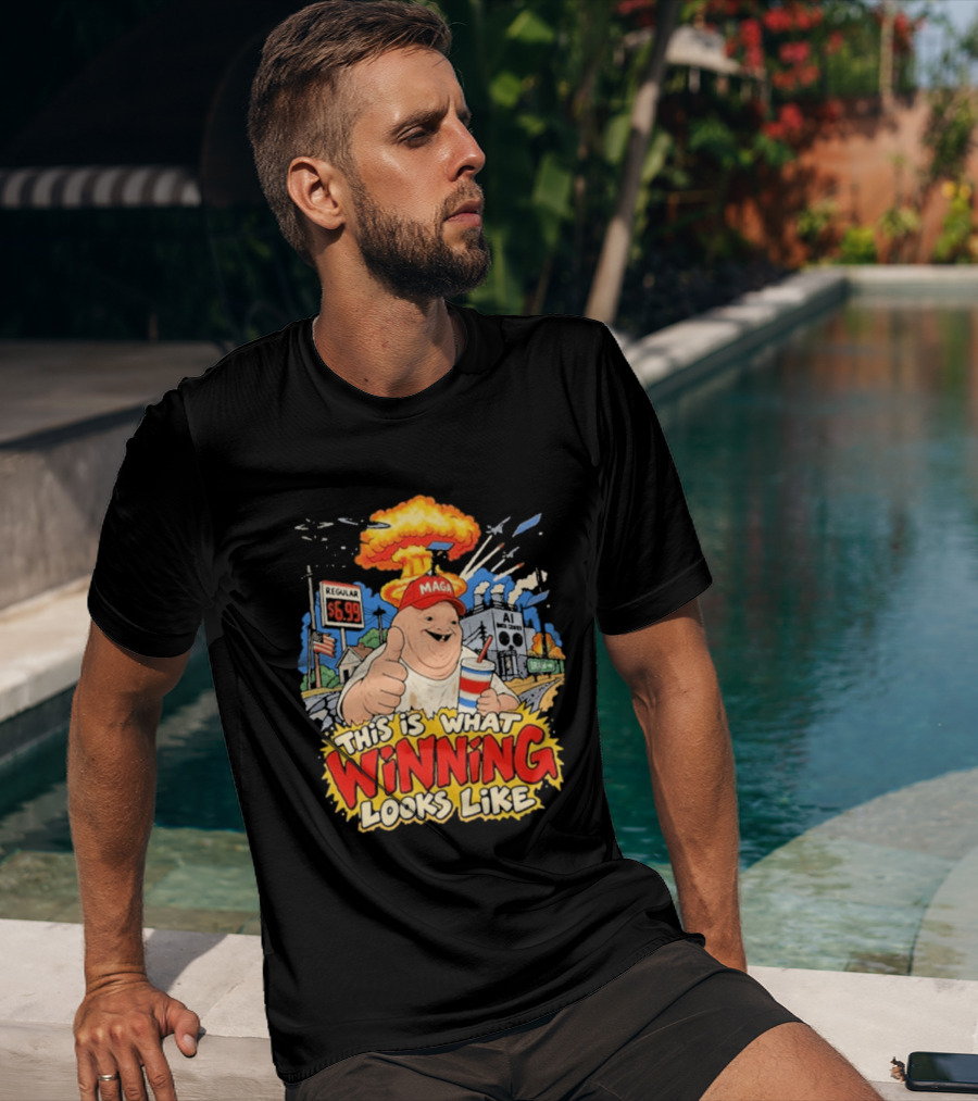 MAGA Wojak This Is What Winning Looks Like Explosive Parody Scene T-Shirt
