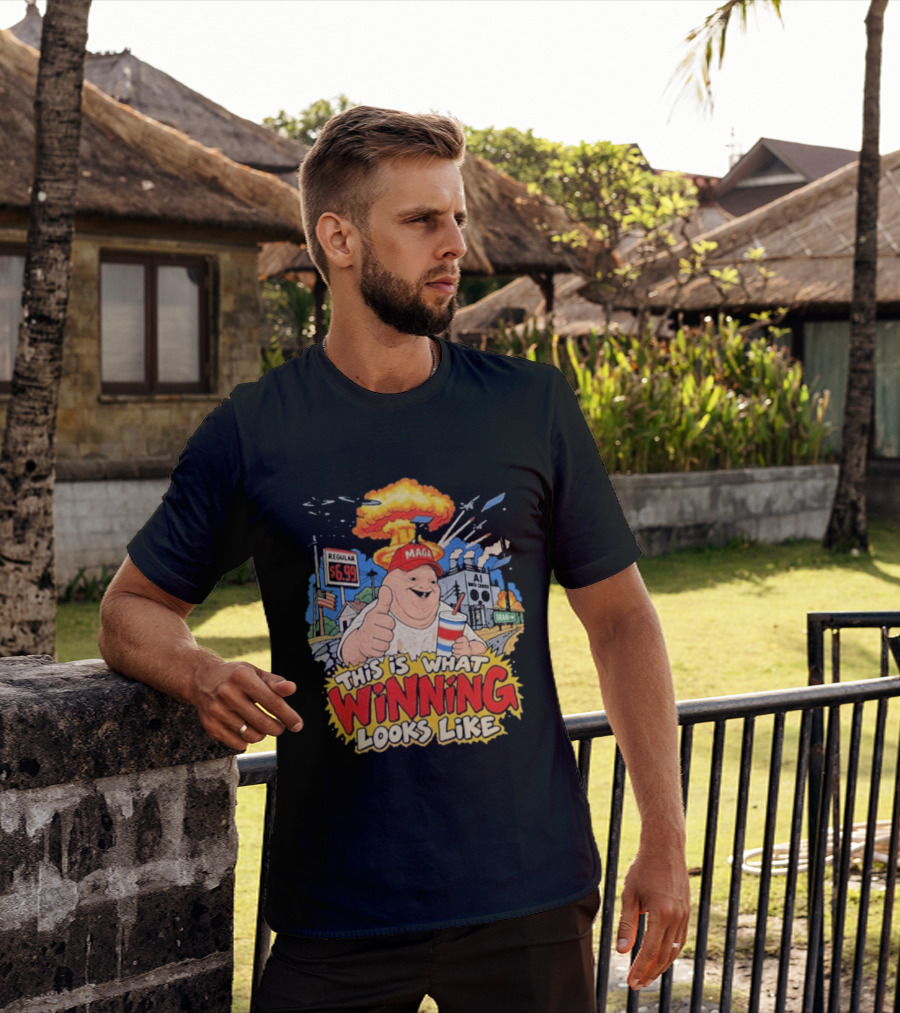 MAGA Wojak This Is What Winning Looks Like Explosive Parody Scene T-Shirt