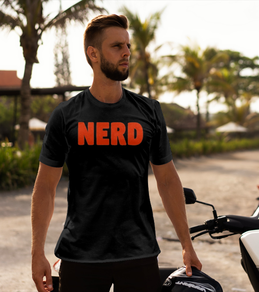 Nerd Bold Statement Novelty Lettering T-Shirt