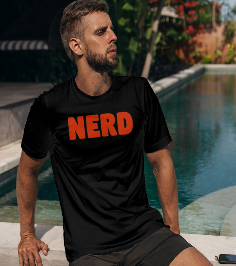 Nerd Bold Statement Novelty Lettering T-Shirt