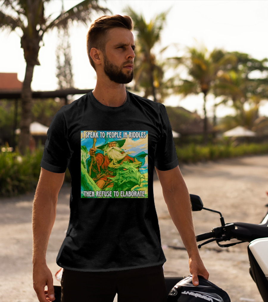 Nice Wizard I Speak To People In Riddles Then Refuse To Elaborate Fantasy T-Shirt