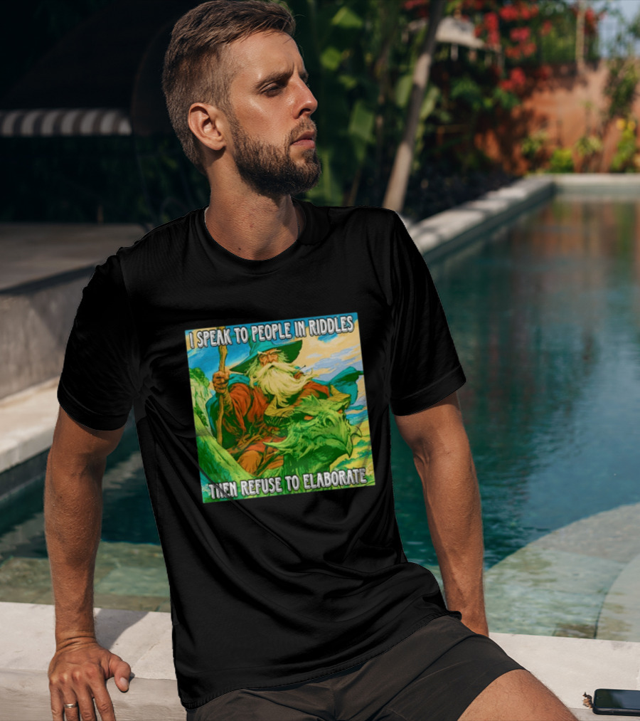Nice Wizard I Speak To People In Riddles Then Refuse To Elaborate Fantasy T-Shirt