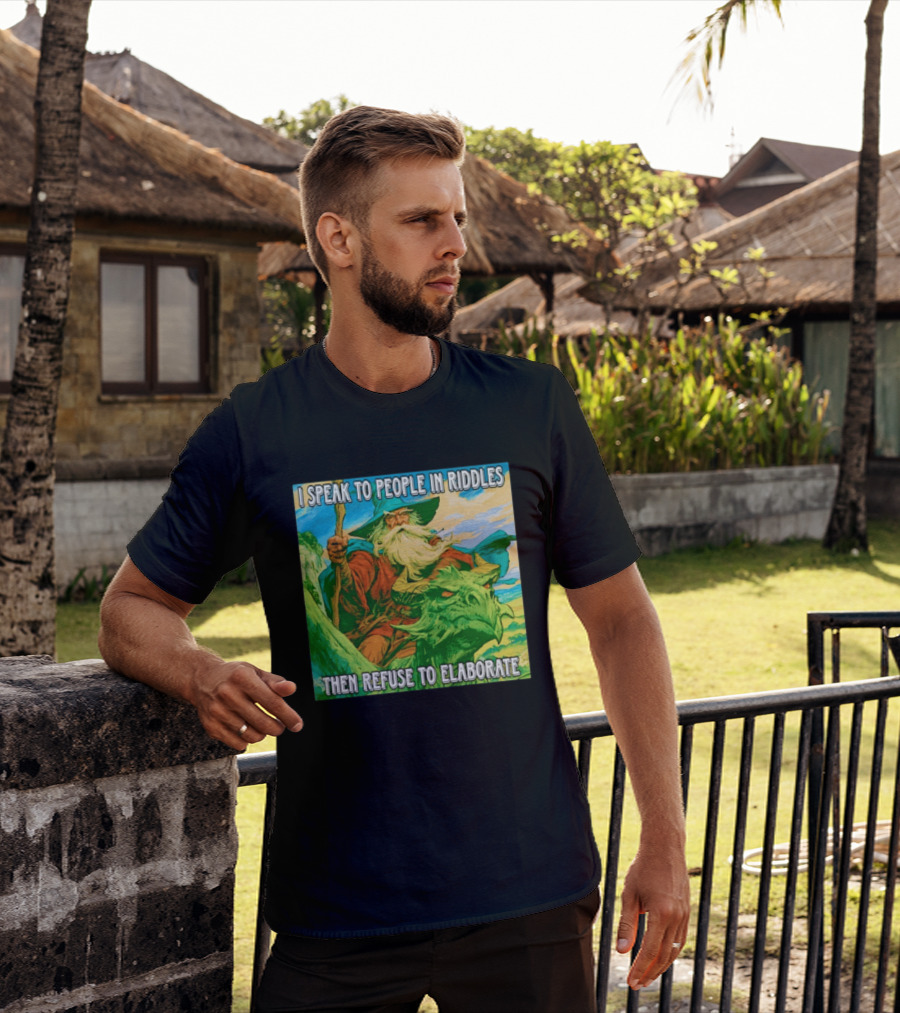 Nice Wizard I Speak To People In Riddles Then Refuse To Elaborate Fantasy T-Shirt