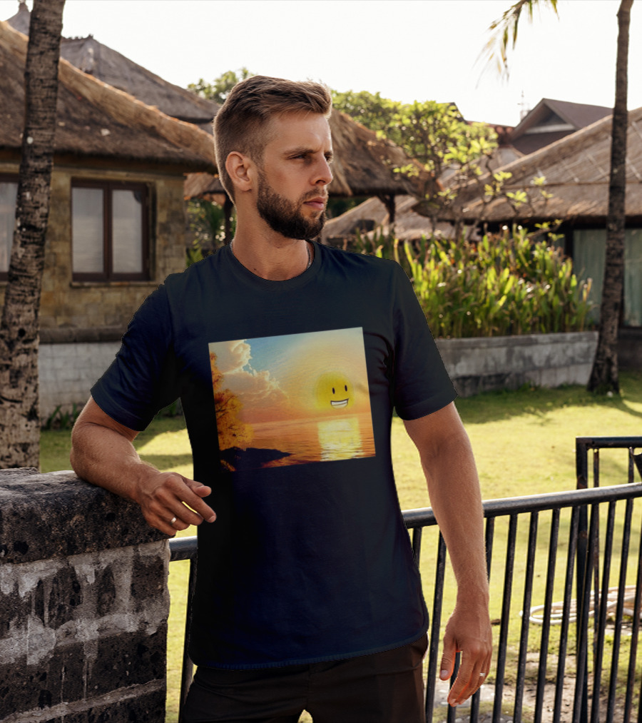 Golden Coin Face Sunset Over Water Inspired By Battle For Dream Island T-Shirt