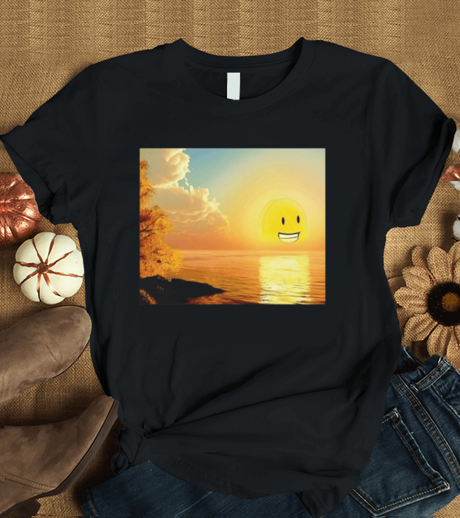 Golden Coin Face Sunset Over Water Inspired By Battle For Dream Island T-Shirt