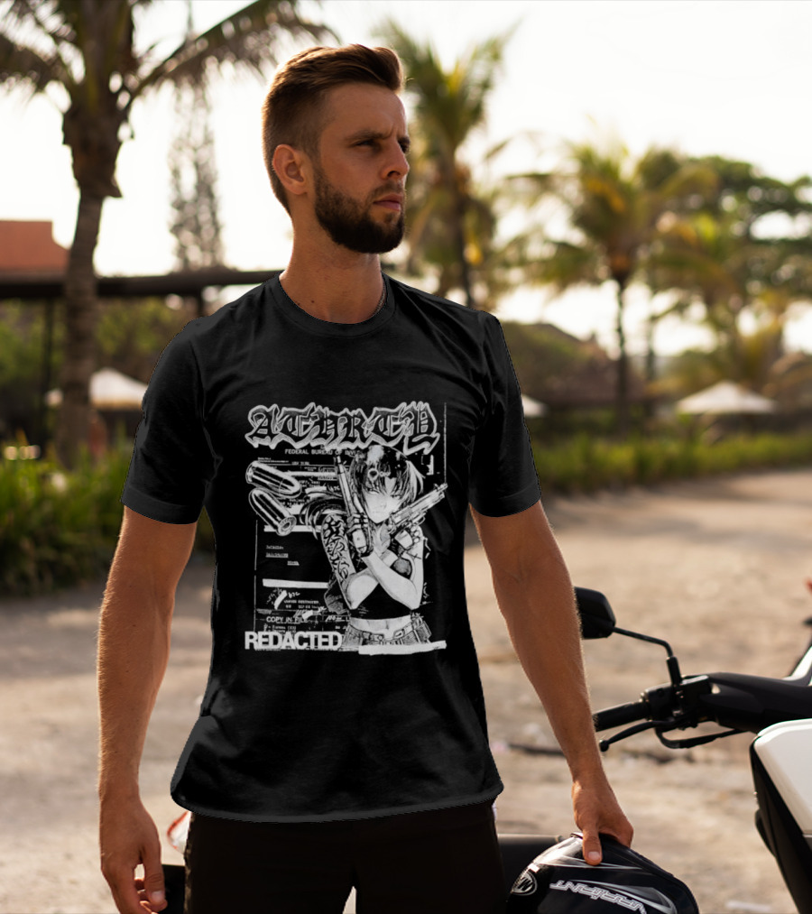Top Revy With Gun Federal Bureau Of Investigation Redacted Anime Girl T-Shirt