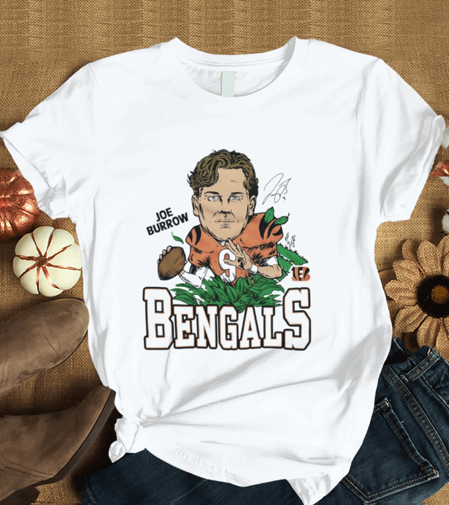 Joe Burrow Bengals Football Caricature Cincinnati T-Shirt