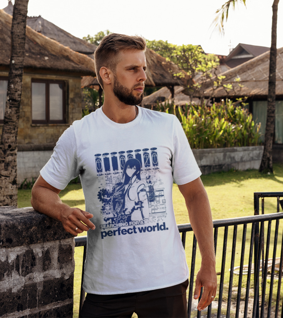 Steins Gate Kurisu Makise Searching For A Perfect World T-Shirt