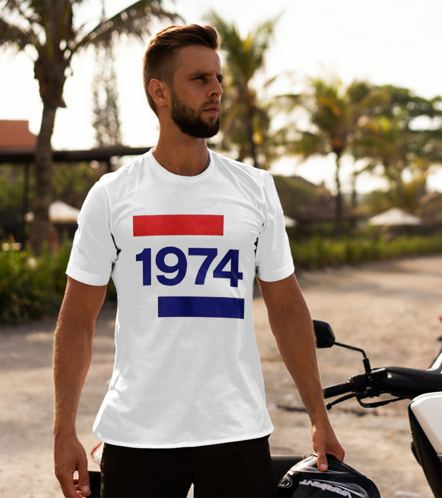 Chris Martin 1974 Vintage Blue And Red Stripes T-Shirt