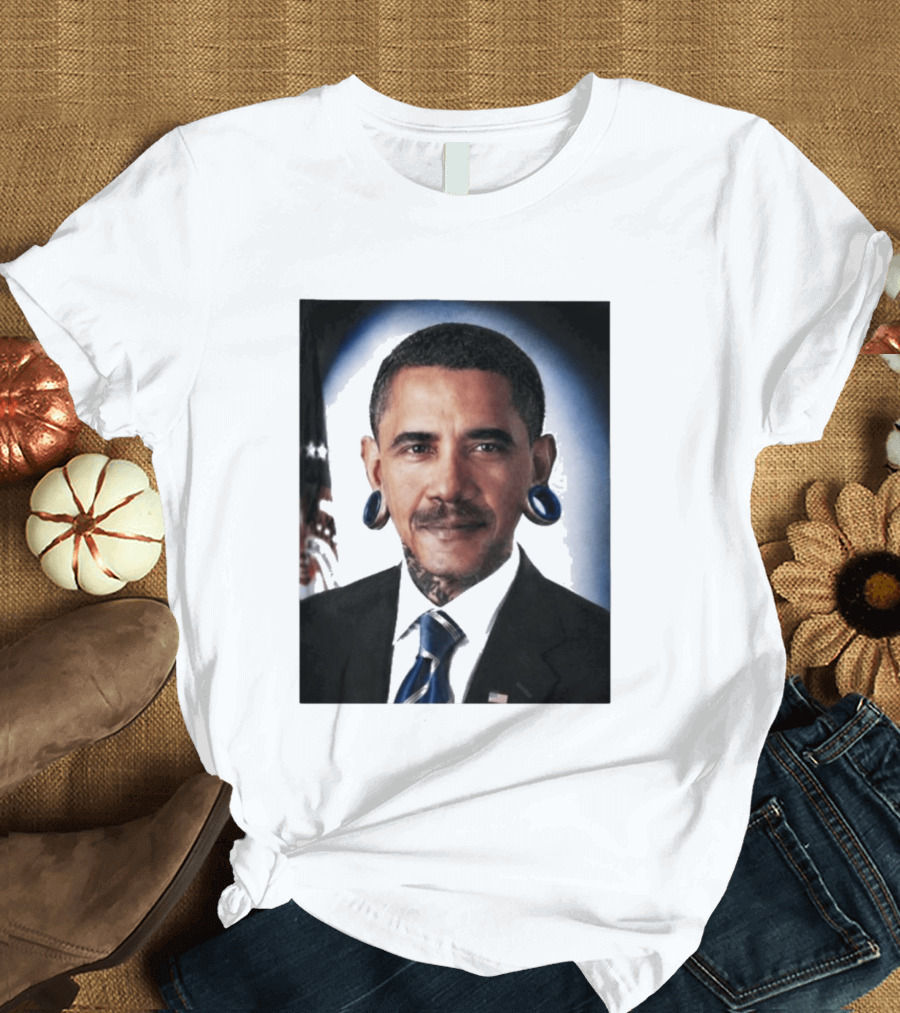 Obama President Political Fashion With Tattoos And Futuristic T-Shirt