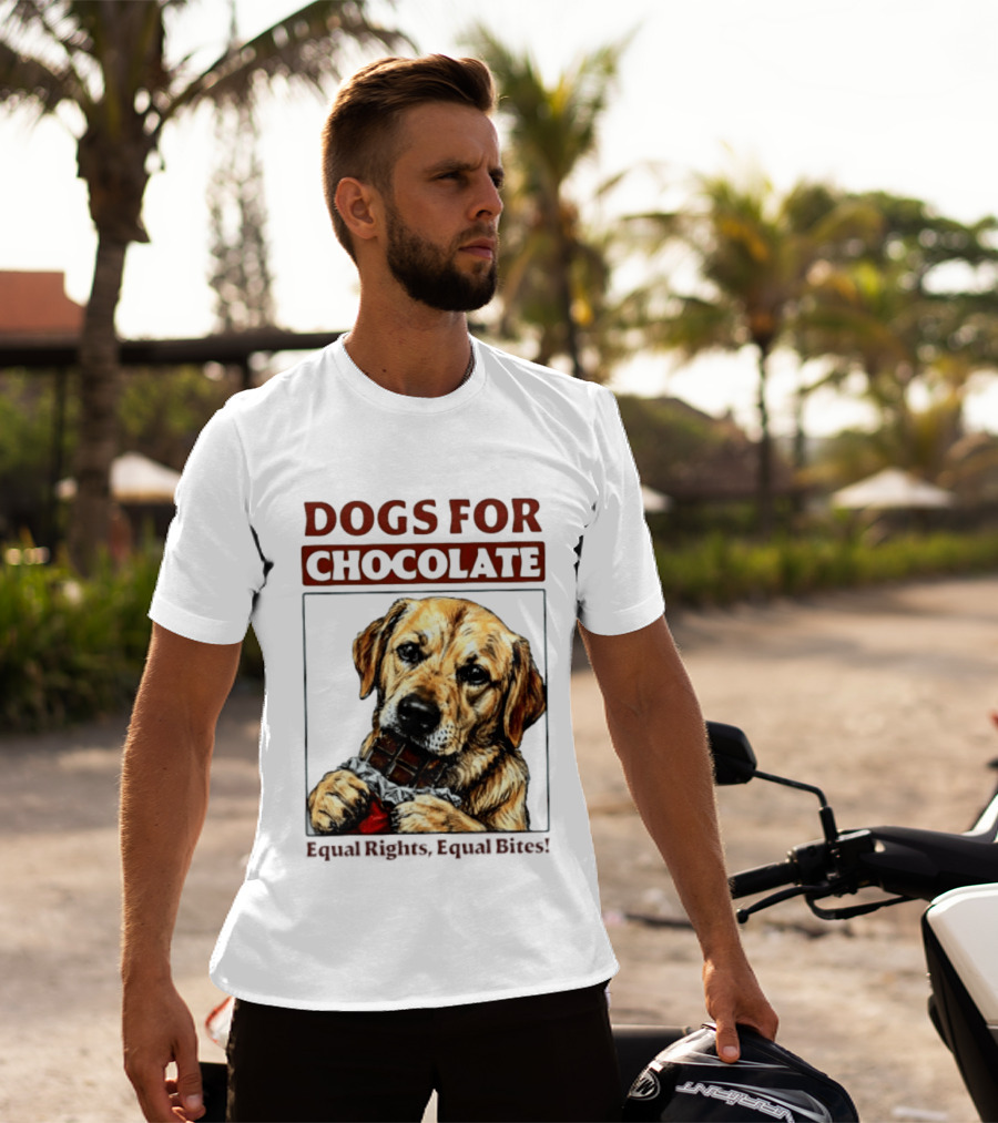 Dogs For Chocolate Equal Rights Equal Bites Retriever Chocolate Bar T-Shirt