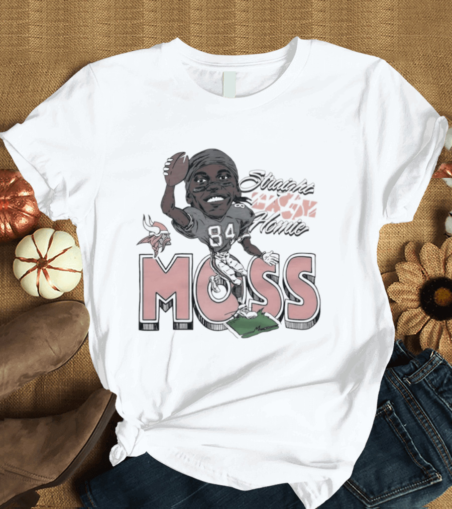Moss Minnesota Vikings Straight Cash Homie Football Caricature T-Shirt
