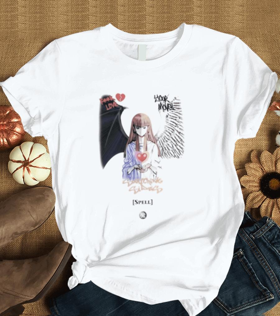 Yu Gi Oh Fuck Love Your Move Switching Sides Spell Dark Angel Heart T-Shirt