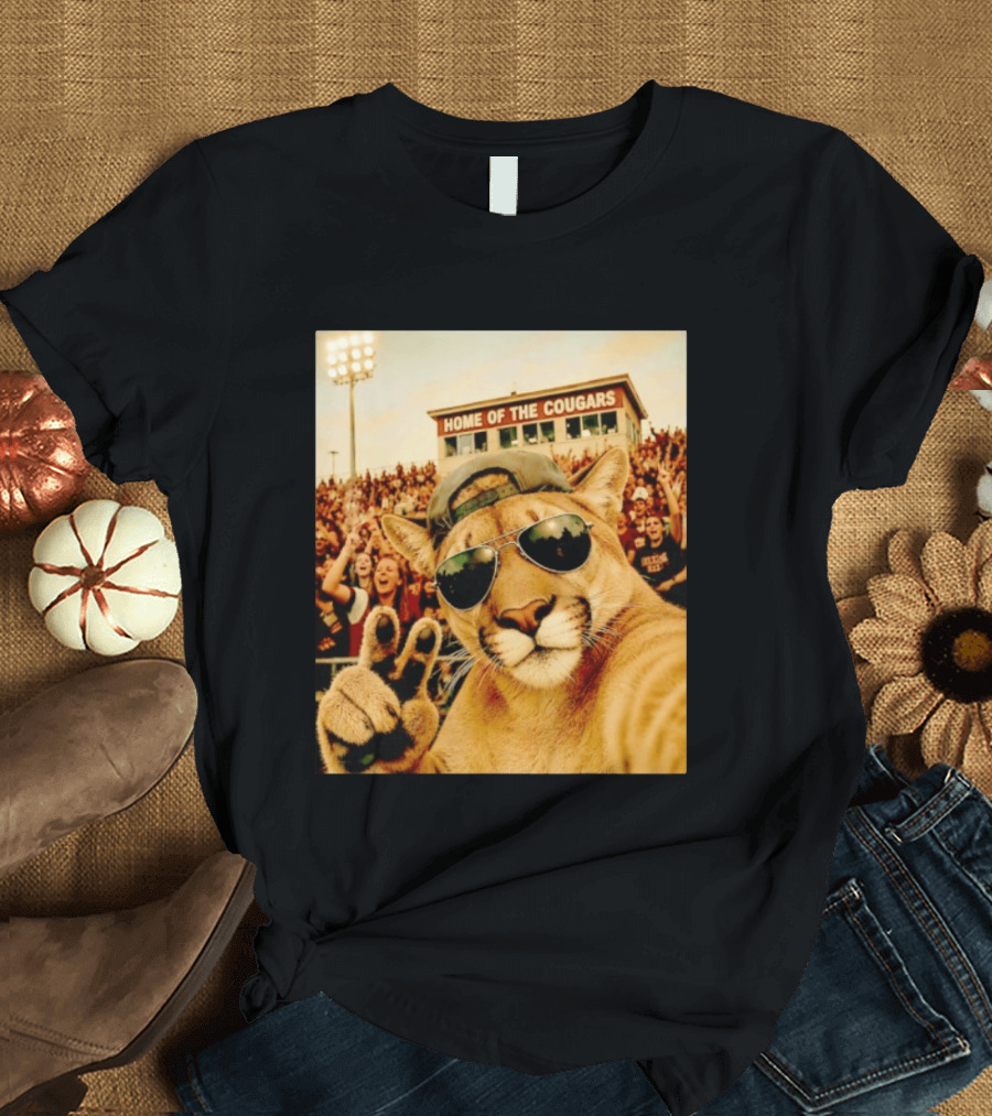 Cougar Selfie Home Of The Cougars Game Day Crowd T-Shirt