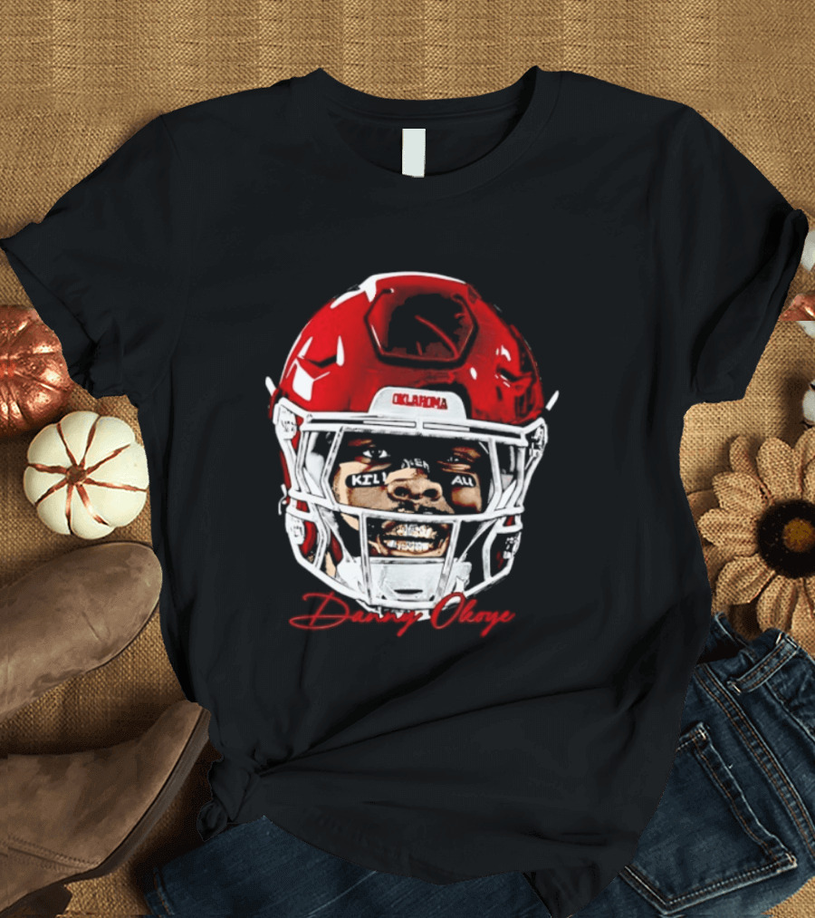 Danny Okoye Oklahoma Sooners Football Helmet Swag T-Shirt