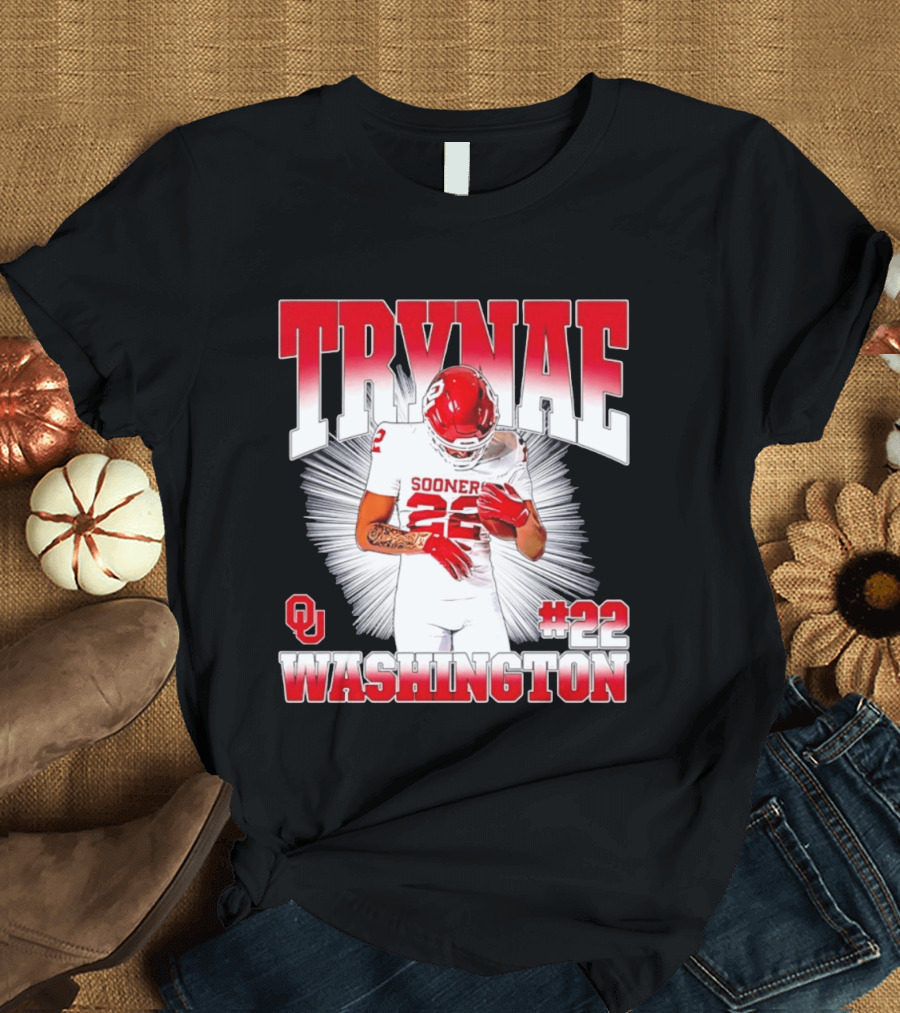 Trynae Washington Sooners Football #22 Oklahoma Player T-Shirt