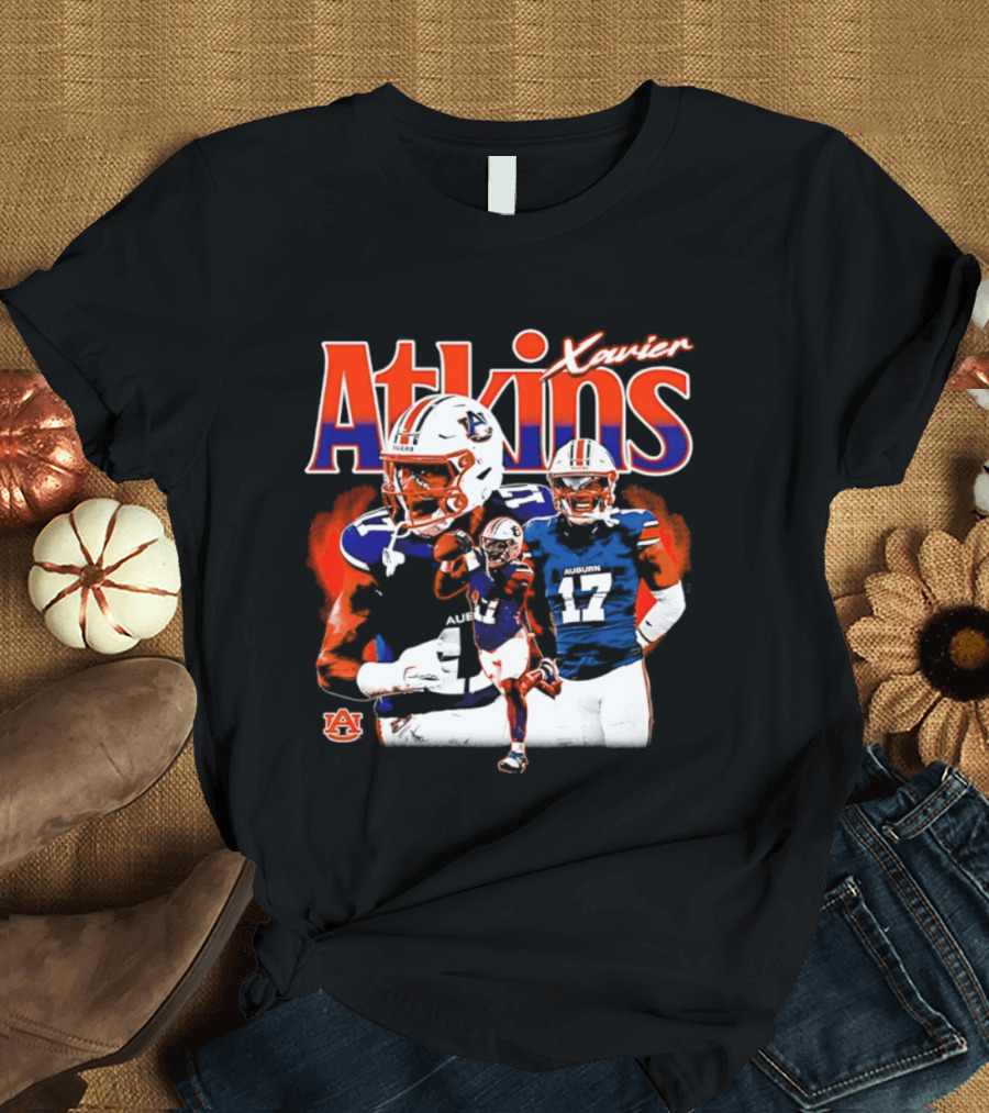 Xavier Atkins Auburn Tigers Football Player Number 17 Collage T-Shirt