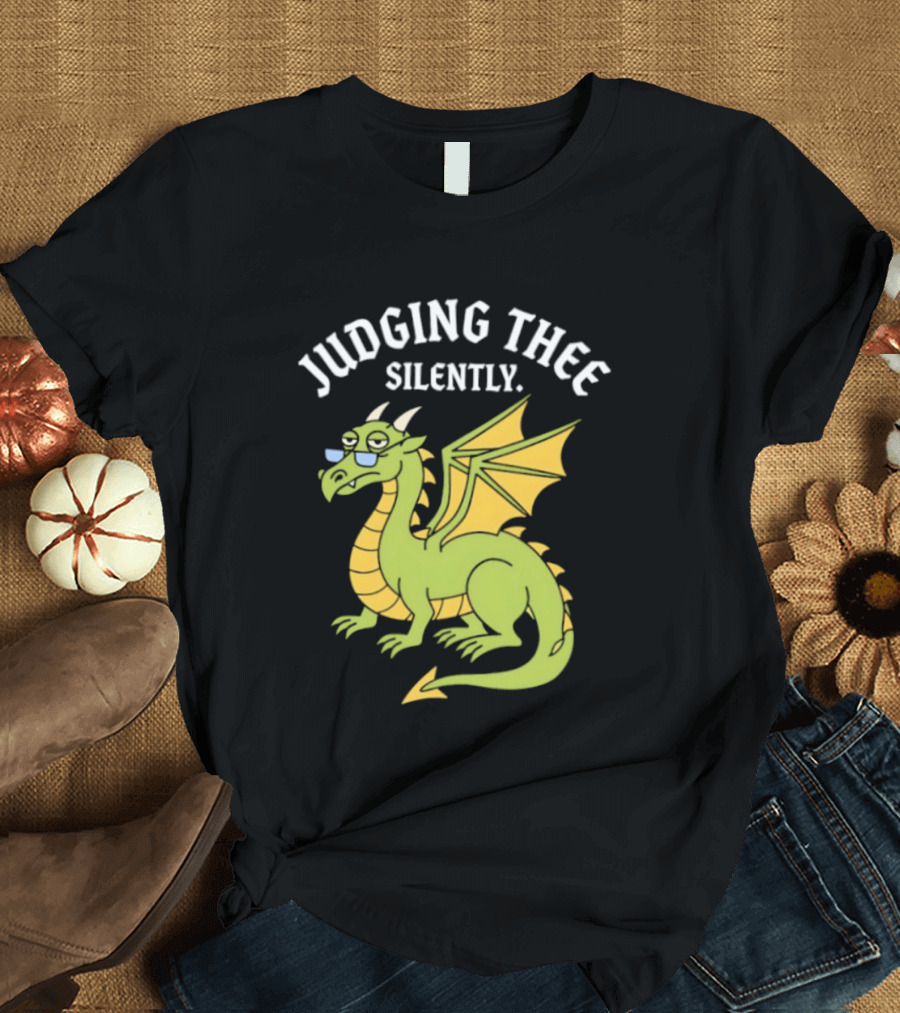 Judging Thee Silently Dragon With Sunglasses T-Shirt