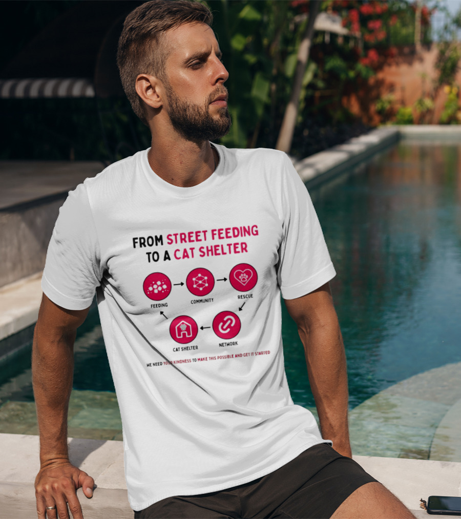 From Street Feeding To A Cat Shelter Feeding Community Rescue Cat Shelter Network T-Shirt