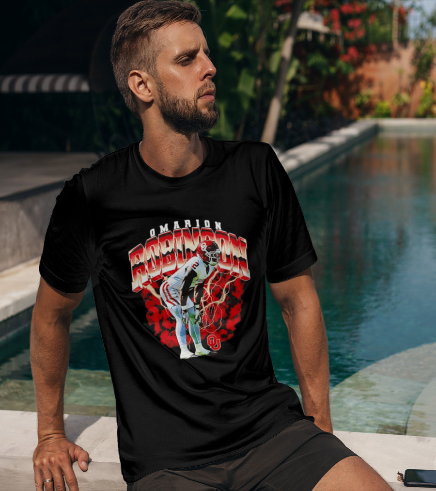 Omarion Robinson Oklahoma Sooners Football Lightning OU T-Shirt