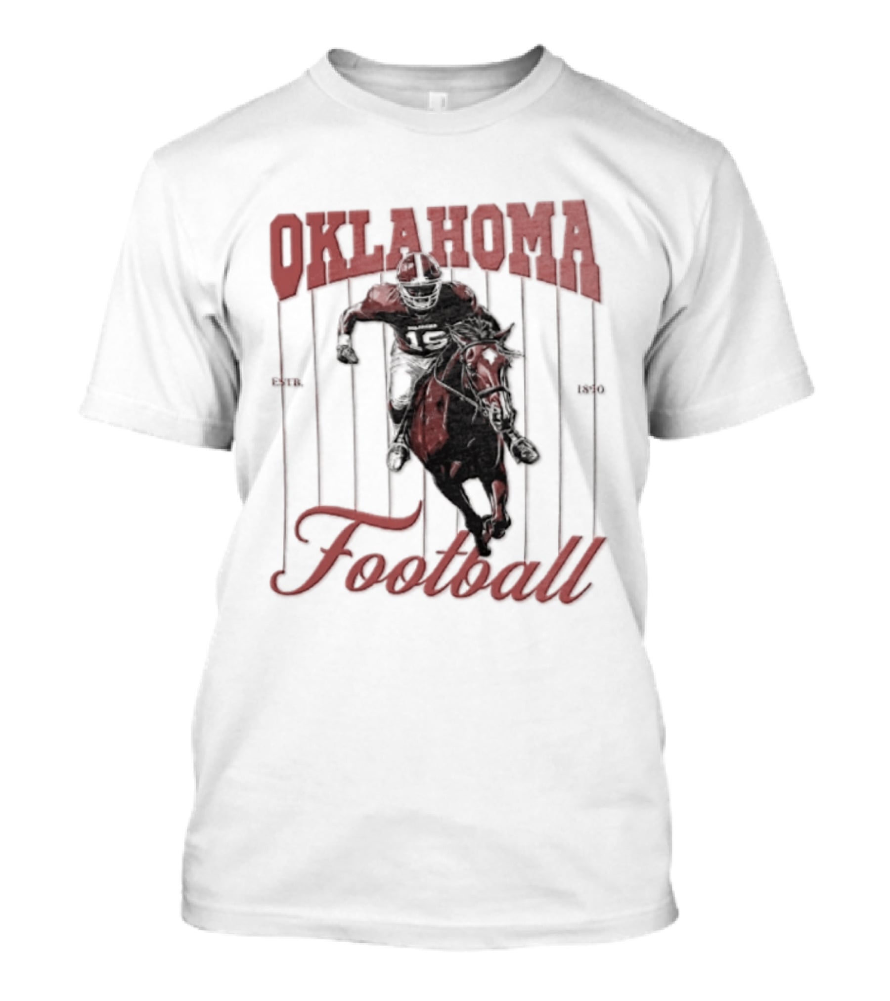 Oklahoma Sooners Football Player On Horse Estb 1890 T-Shirt