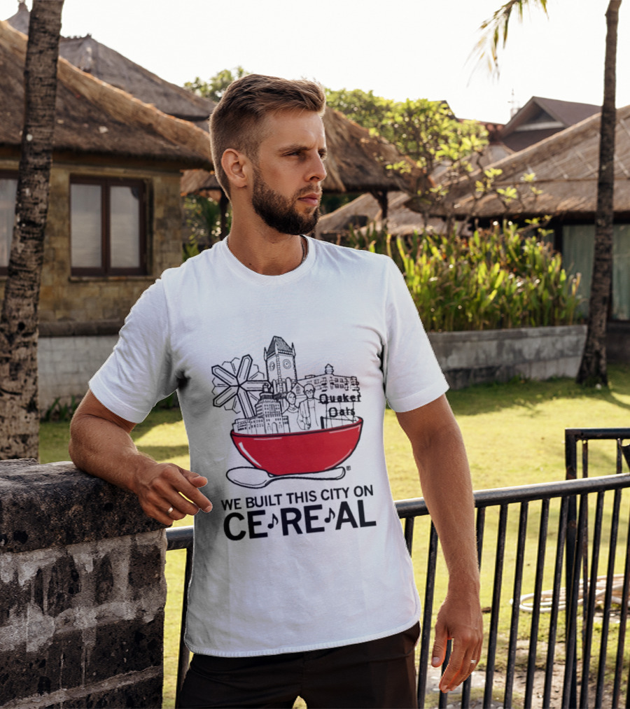 We Built This City On Ce Re Al Red Bowl Skyline T-Shirt