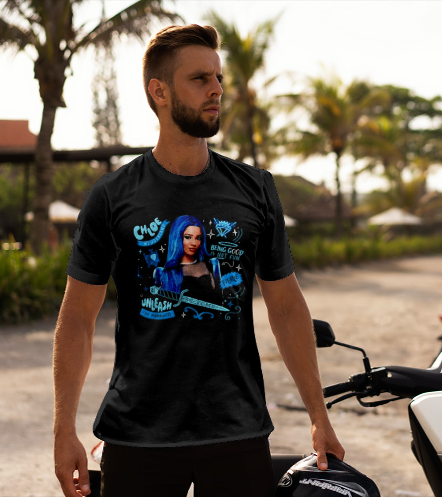 Chloe Wonderland Being Good Is Not Fun Unleash The Darkness Bold Blue Fantasy T-Shirt