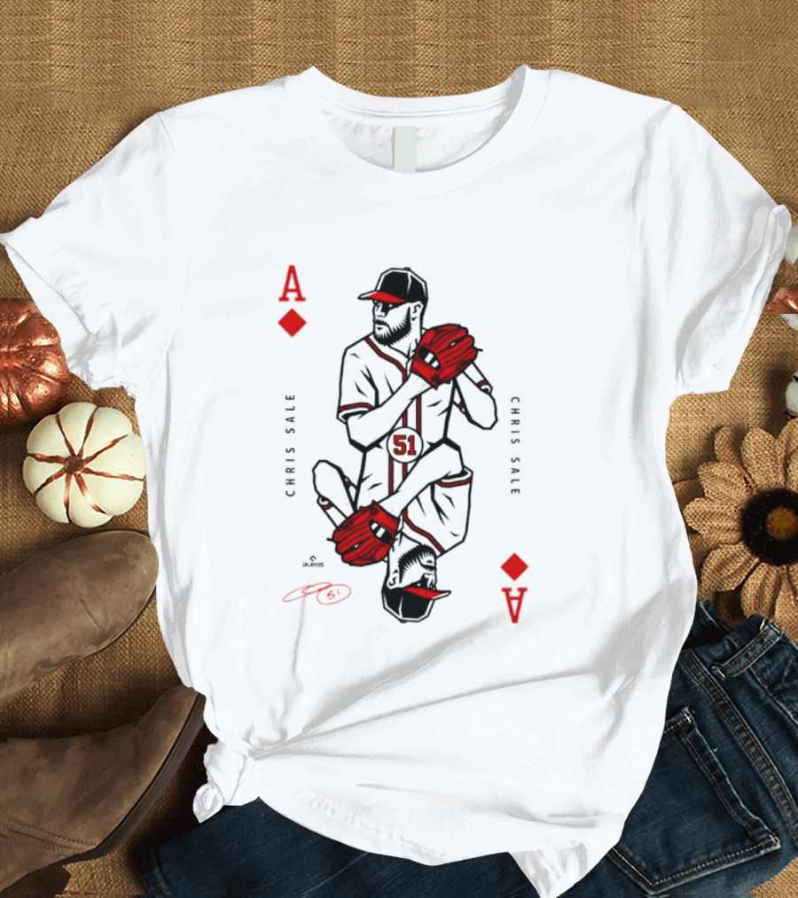 Ace Of Diamonds Chris Sale Playing Card Baseball T-Shirt