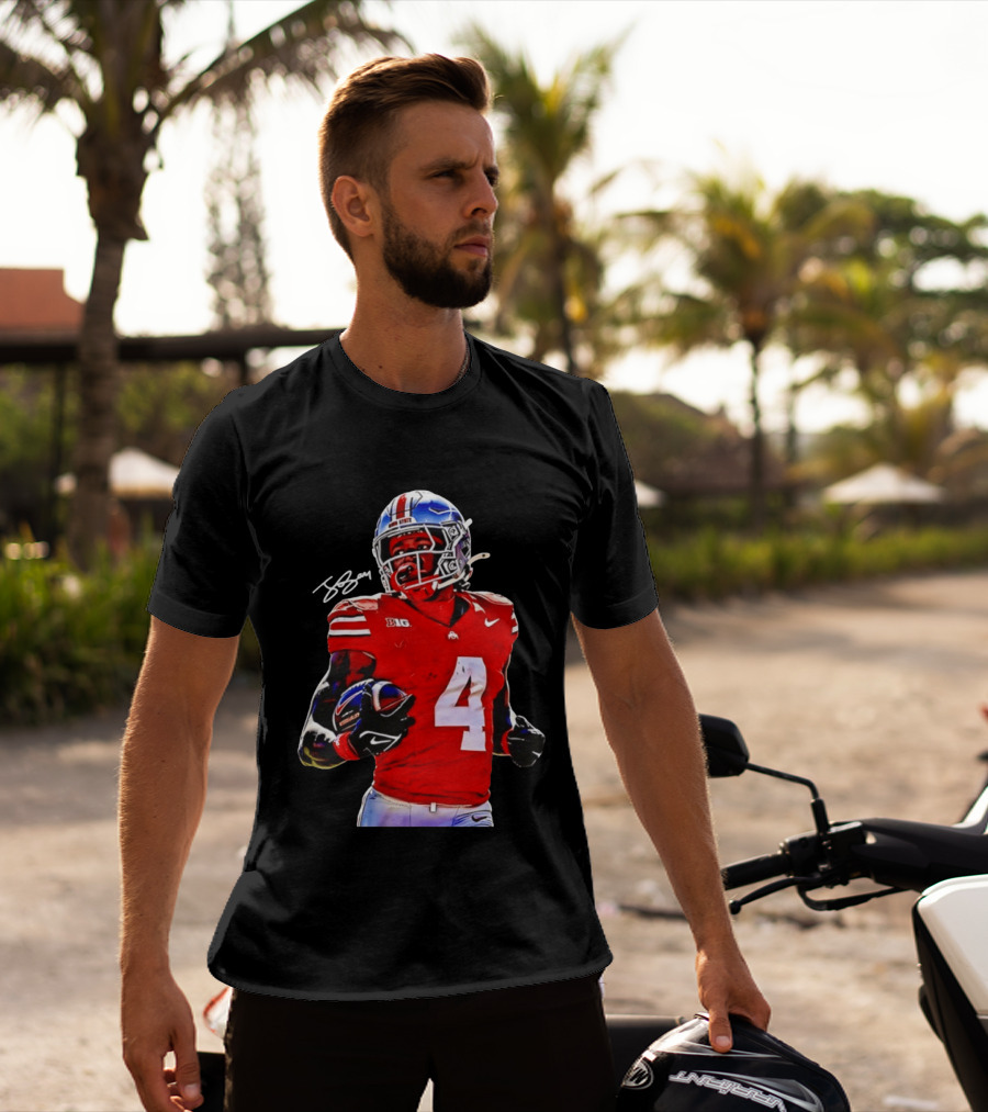 Jeremiah Smith Ohio State Buckeyes Football Number 4 T-Shirt